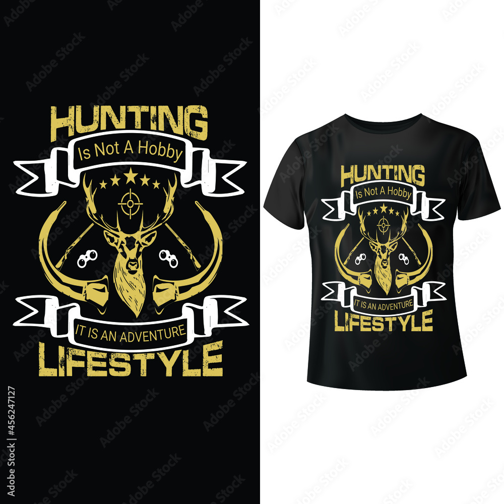 Fototapeta premium Hunting T-shirt design vector template.