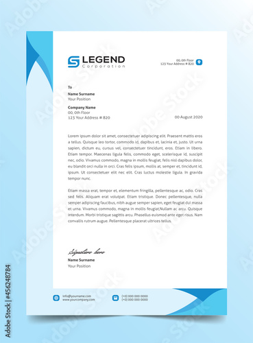 Modern Creative & Clean business style letterhead of your corporate project design.to print with vector & illustration. Professional Modern company creative black letterhead template design