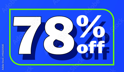 Sale tag 78 percent off - blue - for promotion offers and discounts