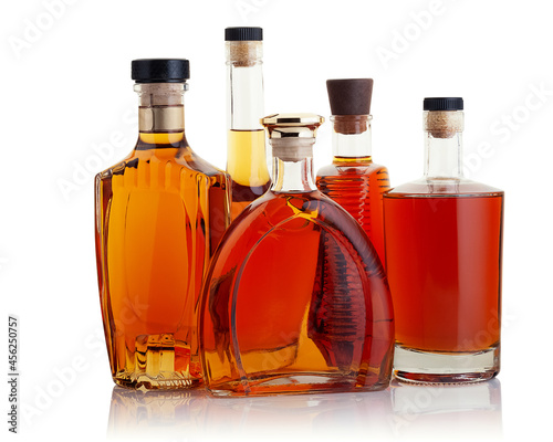 Five bottles of alcoholic beverages