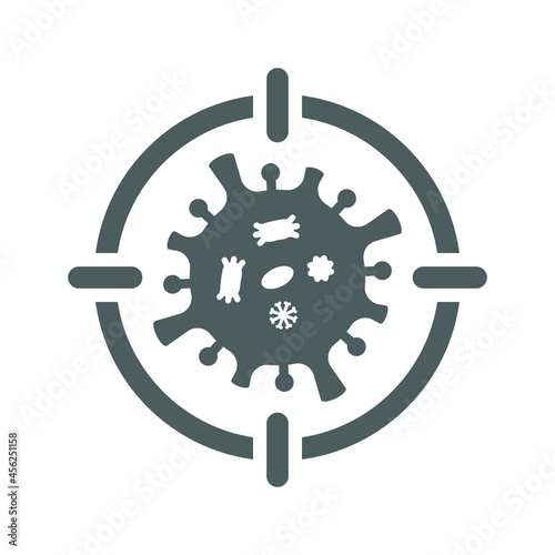 Coronavirus, target icon. Gray vector graphics.