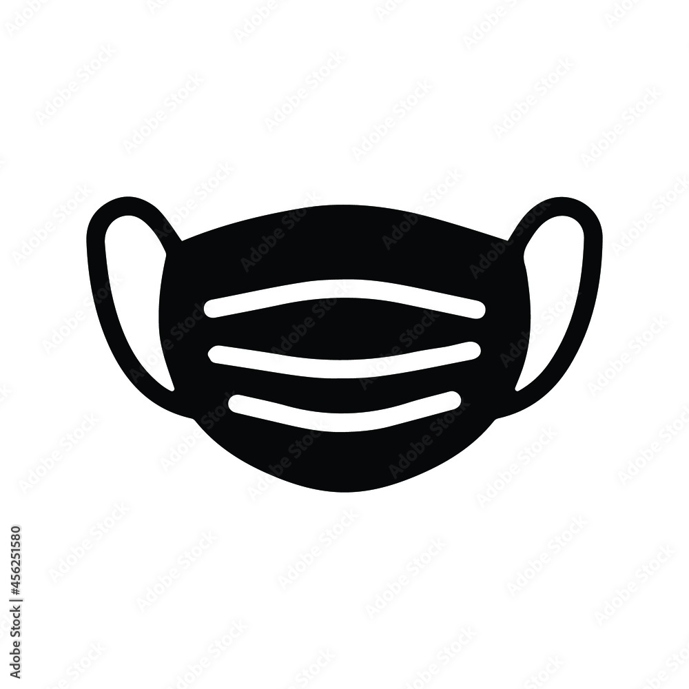 Coronavirus, surgical mask icon. Black vector.