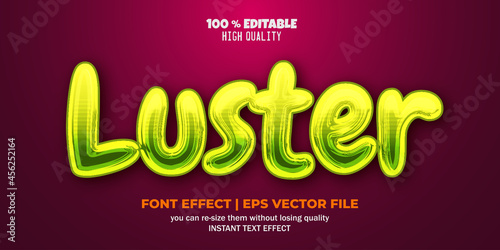 luster green color editable font effect