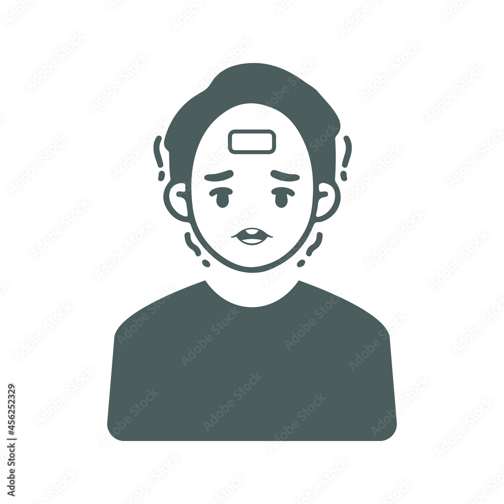 Fever, high, sick icon. Gray vector graphics.