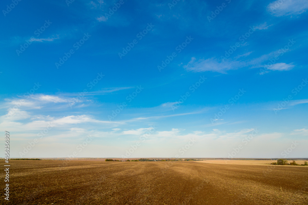  field with clouds