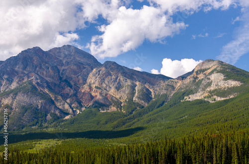 landscape on Pyramid Lake in Jasper in Canada