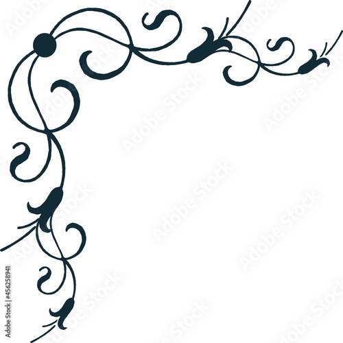 decorative flower corner and frame element
