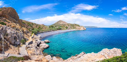 Fototapeta Naklejka Na Ścianę i Meble -  Volcano beach Mavra Volia on Chios island, Greece