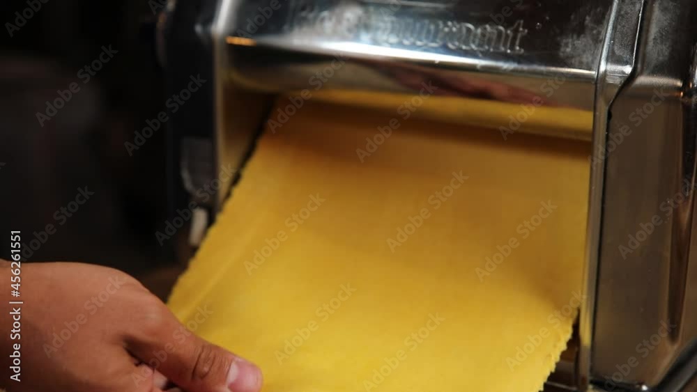 Step by step the chef prepares ravioli. The chef works with the dough Step by step the chef prepares ravioli. The chef works with the dough