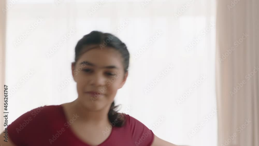 happy teenage girl dancing at home having fun dance celebrating weekend playful teen enjoying freedom 4k footage happy teenage girl dancing at home having fun dance celebrating weekend playful teen enjoying freedom 4k footage