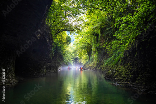 Scenic views of Martvili Canyon in Georgia perfect for boat cayaking tours photo
