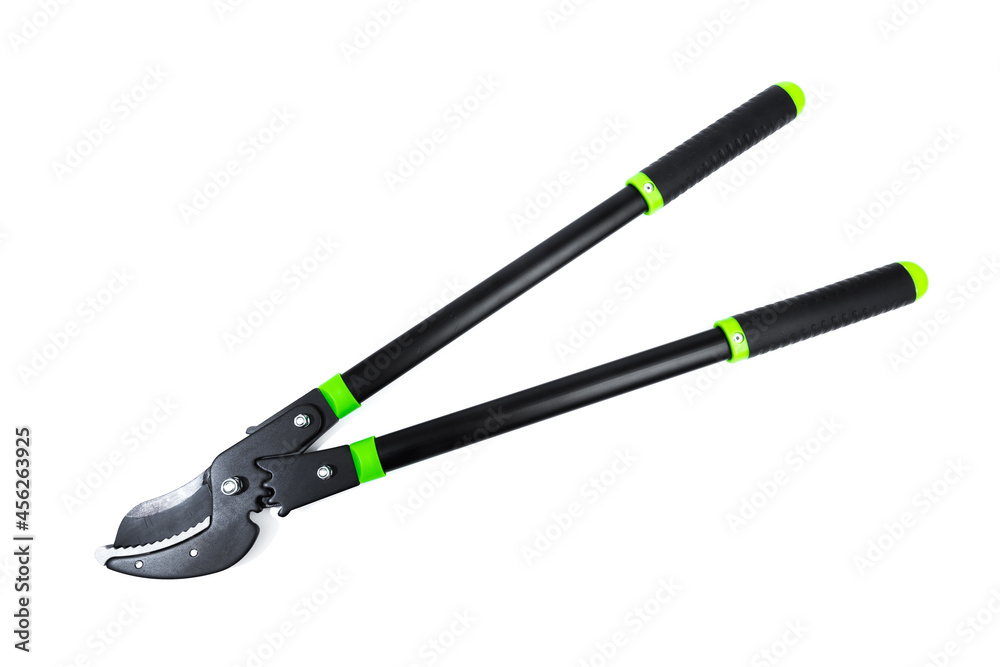 Fototapeta premium Lopper for pruning branches on trees gardening tools on white background.
