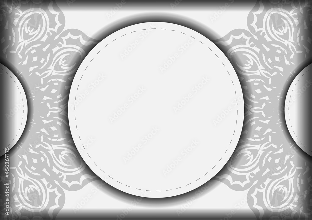 Invitation card template with place for your text and ornament. Print-ready postcard design in white with black mandala patterns. Invitation card template with place for your text and ornament. Print-ready postcard design in white with black mandala patterns.