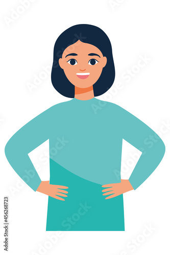 cartoon woman smiling