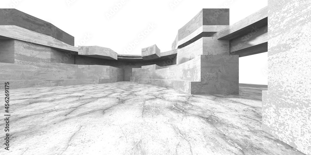Fototapeta premium Abstract architecture interior background. Empty concrete room