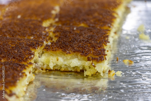 Traditional Turkish and Middle Eastern dessert: Knafeh (Turkish: Kunefe)