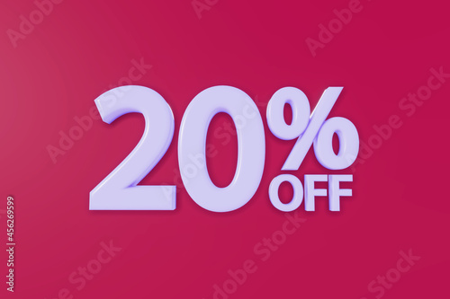 20% Off Sales Discount - 3D Text Sign for Shop Window