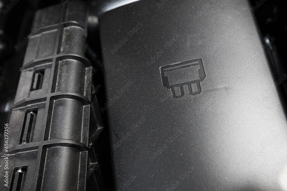 fuse box under the hood of the car - Image Stock Photo | Adobe Stock