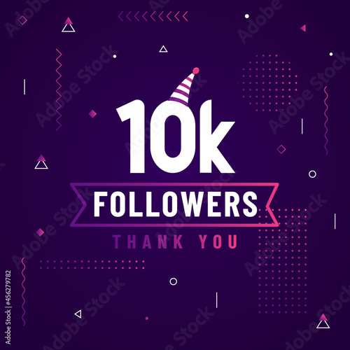 Thank you 10K followers, 10000 followers celebration modern colorful design.