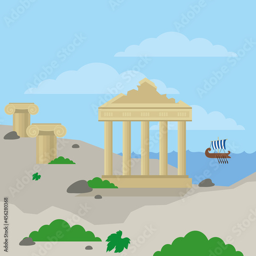 athena temple and galley