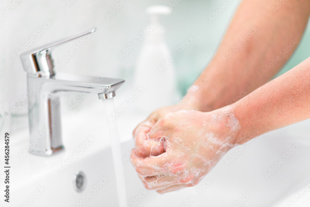 thorough hand washing with soap and water to prevent coronavirus - Image thorough hand washing with soap and water to prevent coronavirus - Image