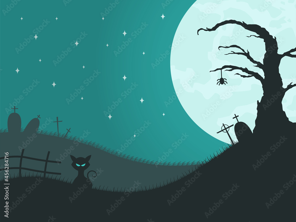 halloween background illustration in flat design
