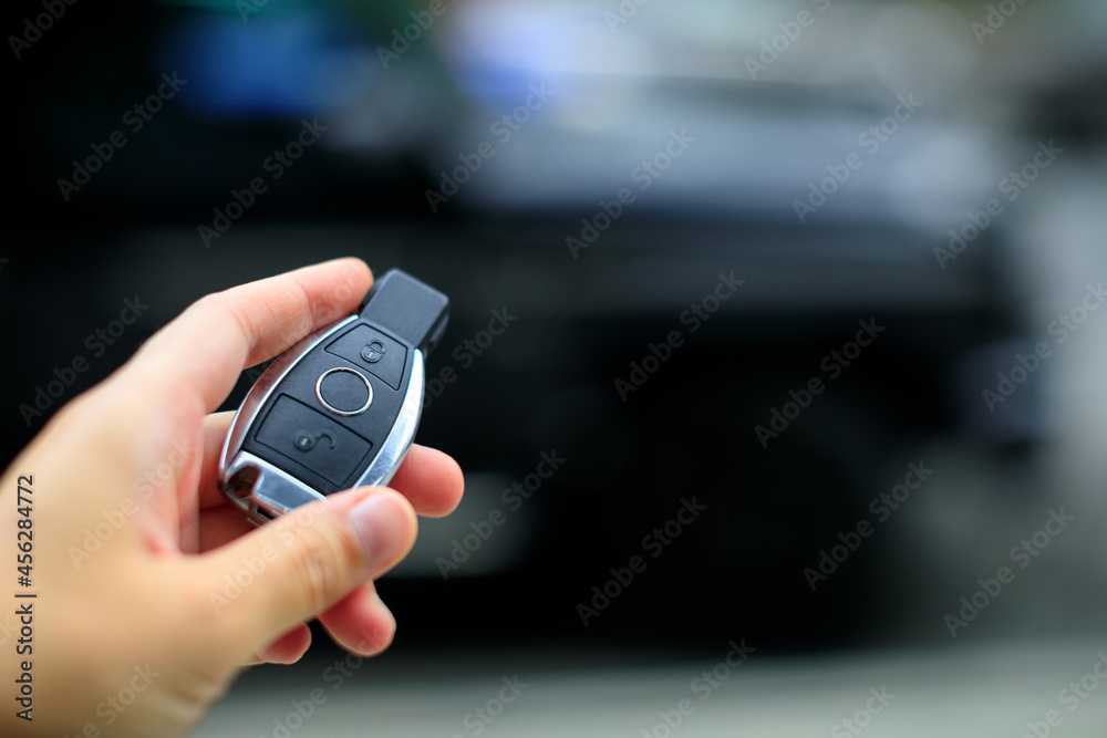 hand with car key less go - Image hand with car key less go - Image
