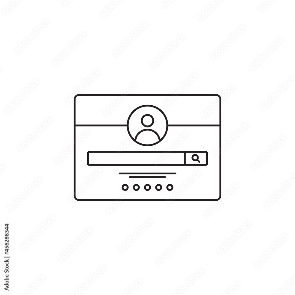 profile and slider wireframe icon outline