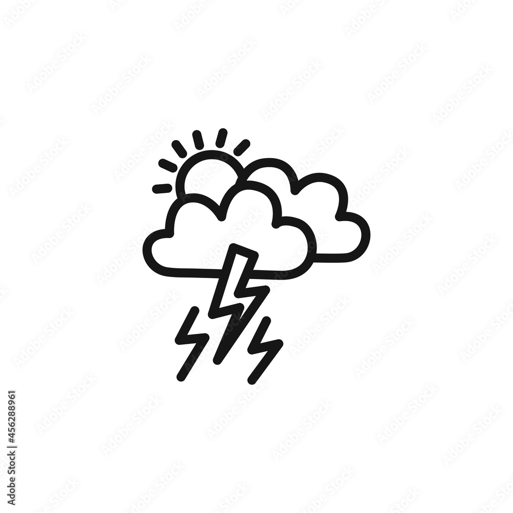 surprised weather cloud with sun and rain outline icon surprised weather cloud with sun and rain outline icon
