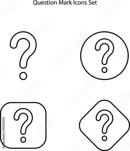 question mark icons set isolated on white background. question mark icon thin line outline linear question mark symbol for logo, web, app, UI. question mark icon simple