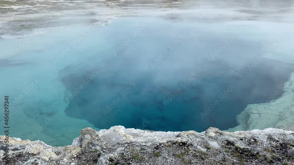 Sapphire Pool in the Biscuit Basin geyser area of Yellowstone National Park