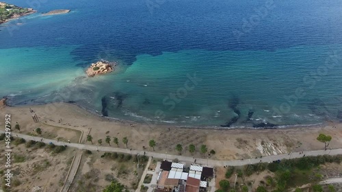 Kavouri beach in Athens. Aerial panoramic view of Kavouri beach at the suburb of Vouliagmeni in Athens, Greece. photo