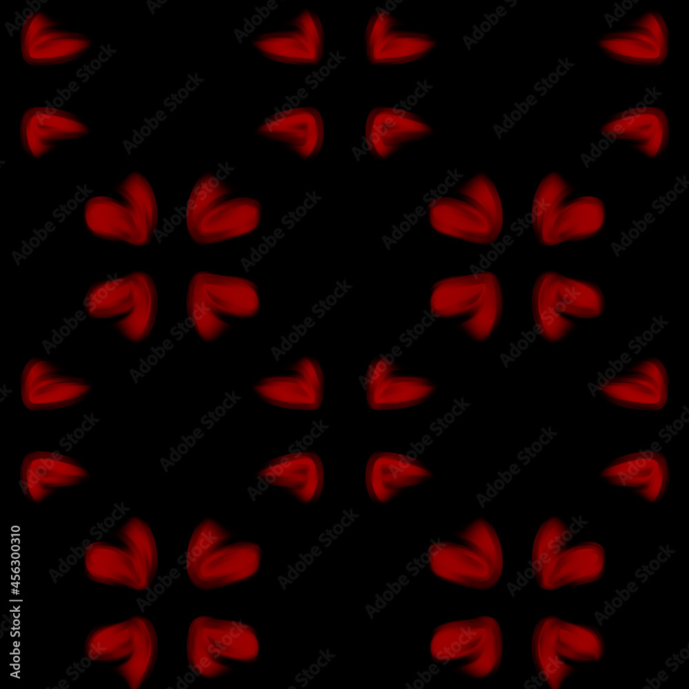 abstract background with red hearts, colorful geometric shapes, art template, graphic design illustration wallpaper