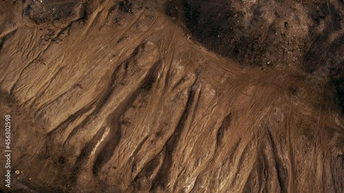 mars-like surface top view slow motion