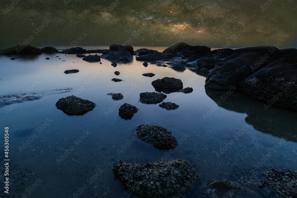 The Milky Way , beautiful magic landscape sunset The Milky Way , beautiful magic landscape sunset