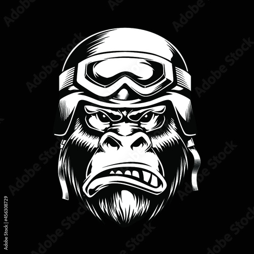 gorilla with helmet