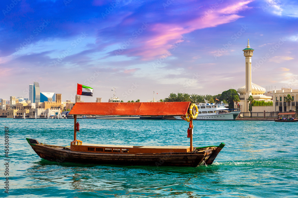Abra wooden boat in Dubai