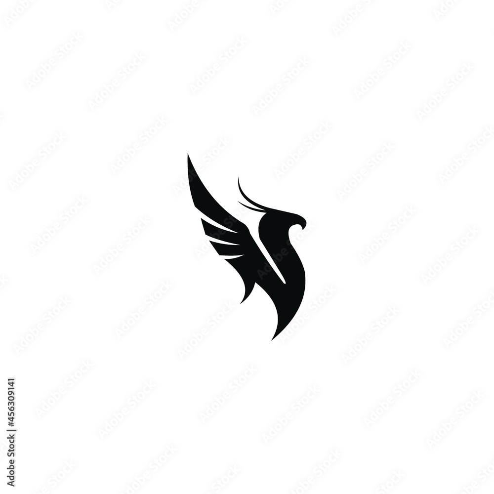 abstract birds Paradise space head fly logo design