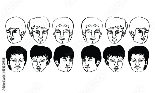 one continuous line sketch of people  vector eps.10