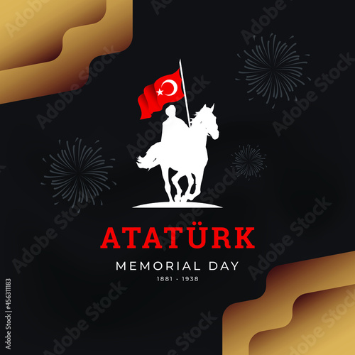 Flat design ataturk memorial day