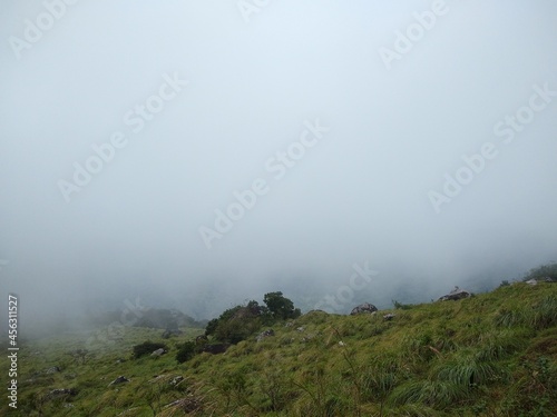 Ponmudi hill station, beautiful foggy mountain in Thiruvananthapuram, Kerala, landscape view