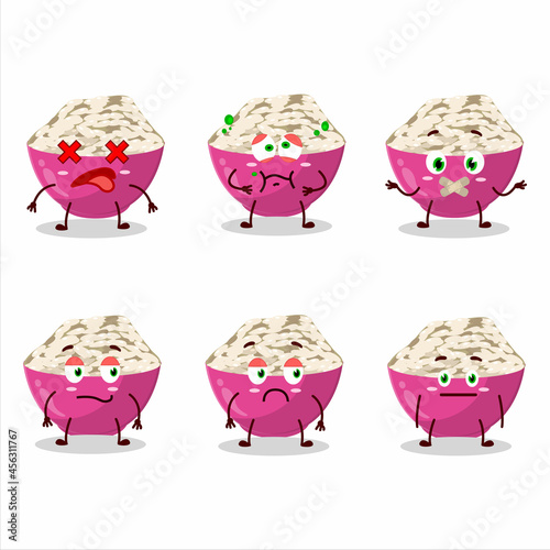 Basmati rice cartoon character with nope expression