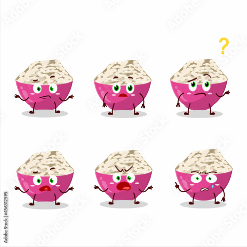 Cartoon character of basmati rice with what expression