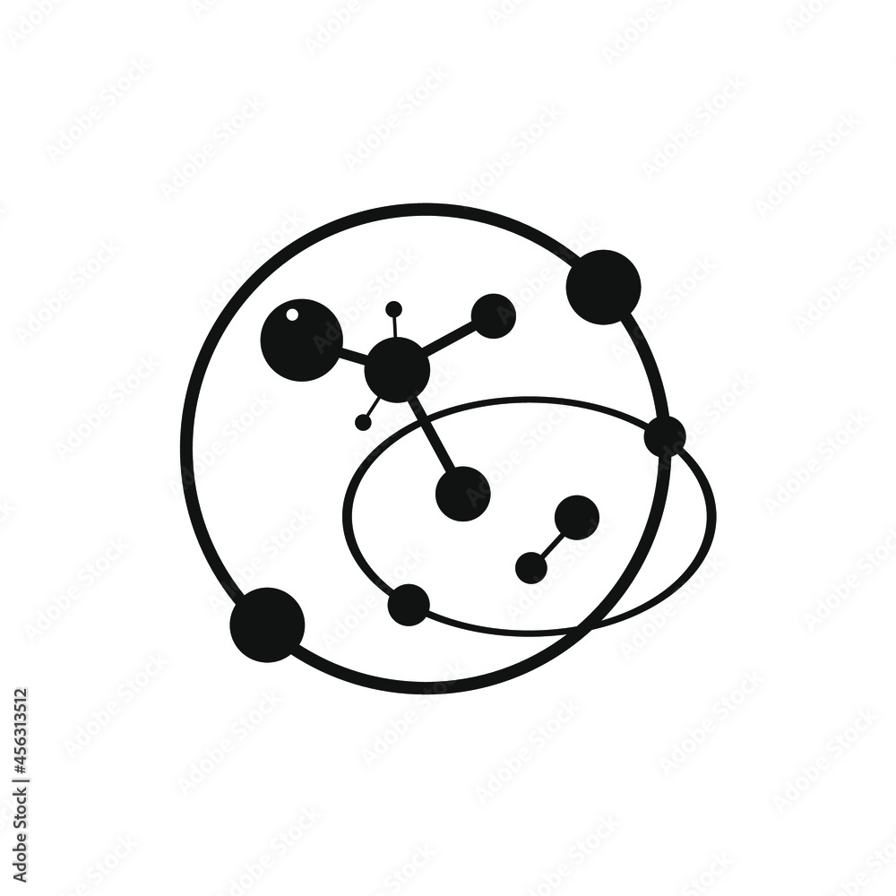 molecules in two related circles molecules in two related circles