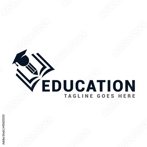 Educational logo simple icon template. Simple logo education by depicting intelligence and insight.
