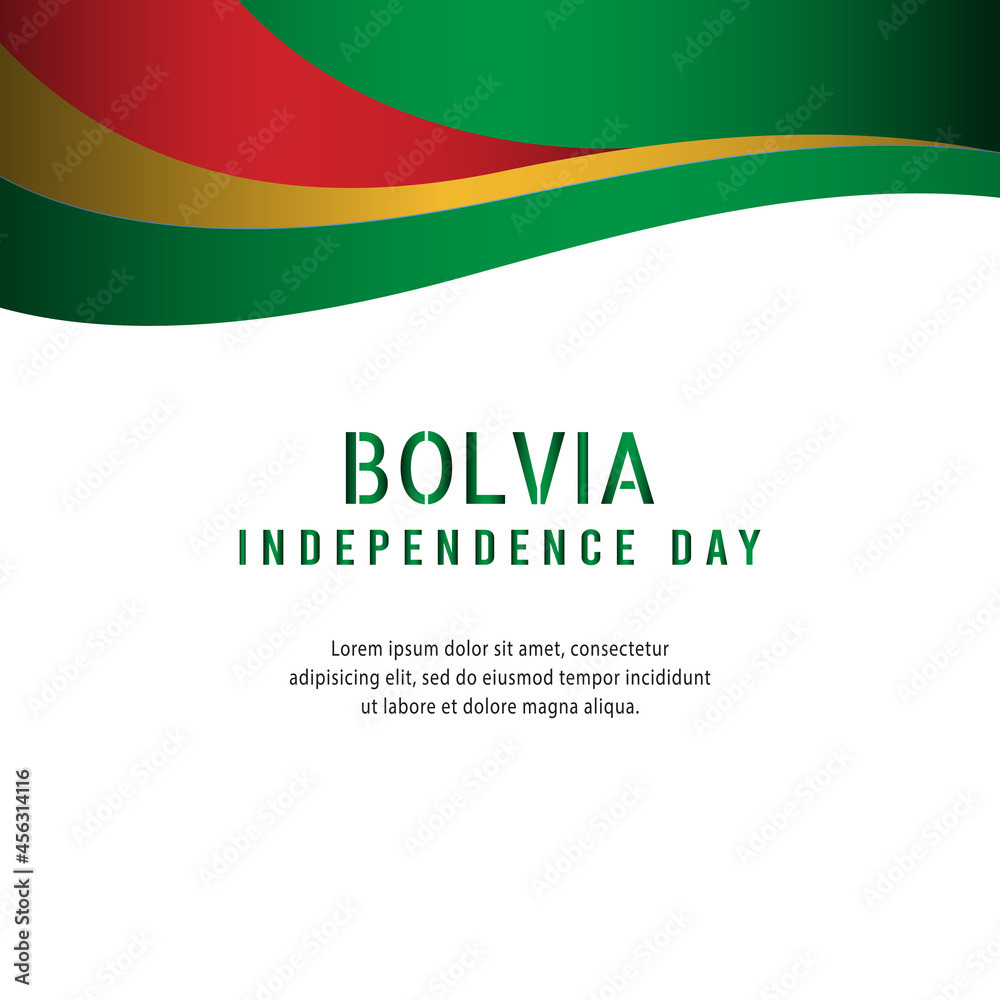 Happy independence day of Bolivia. template, background. Vector illustration
