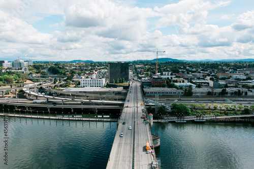 Aerial photography of Portland, Oregon.