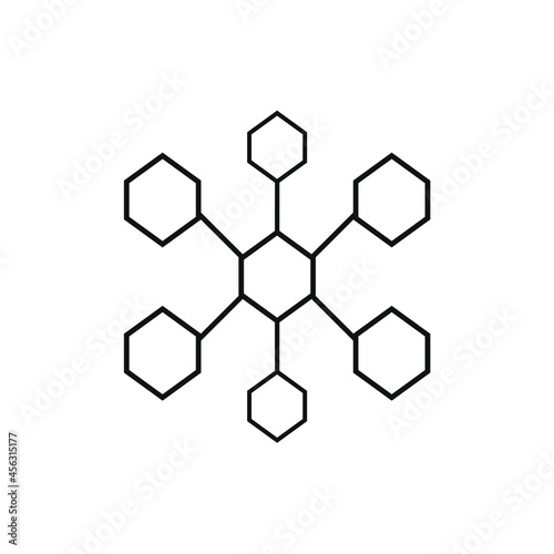 set of hexagons connected by lines