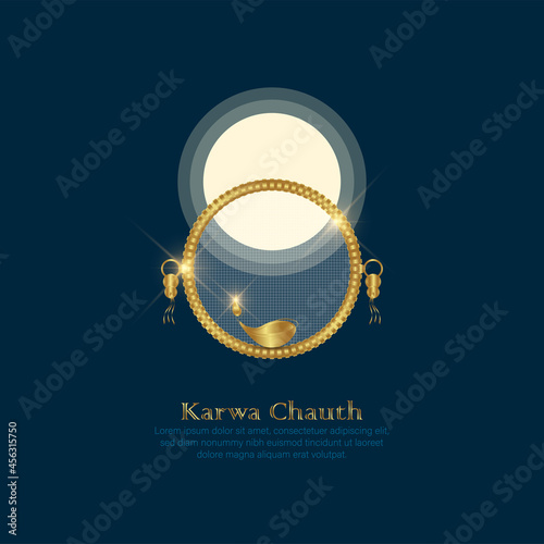 abstract vector illustration of karwa chauth. photo