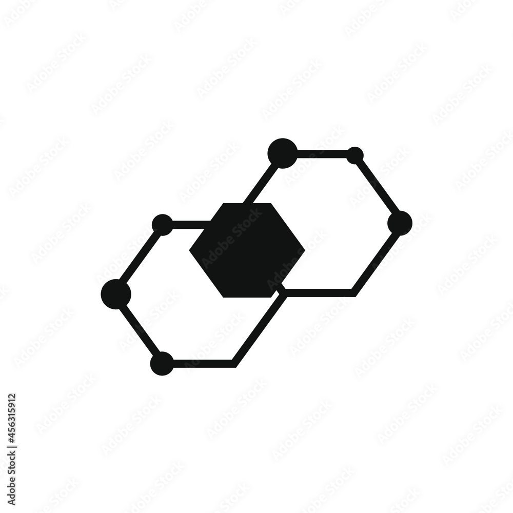 two hexagons are stacked obliquely and pasted a black hexagon two hexagons are stacked obliquely and pasted a black hexagon